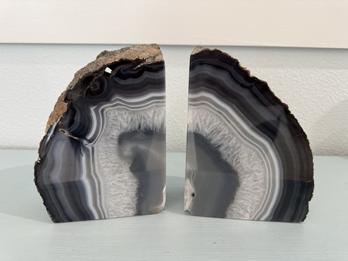 Gray geode bookends natural - gray,