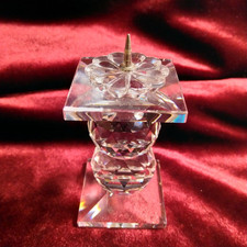 Swarovski Crystal Candlestick Candle Holder 2 Balls 8cms Tall