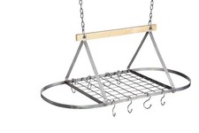 KitchenCraft Industrial Kitchen Ceiling Hanging Pot/Pan Rack 32.5 x 80.5 x 40 cm