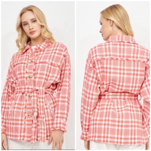 Zara tweed houndstooth - houndstooth, belted