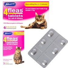Johnsons Fast Actiong 4Fleas Tablets for Cats & Kittens  Pack of 3 / Pack of 6