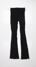 Zara Women Black Flared Ribbed