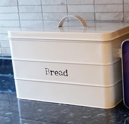 Cream metal bread - cream, bin