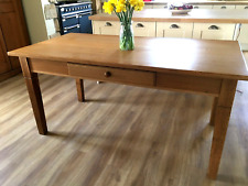 Solid oak dining table with