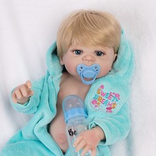 22in Reborn Baby Dolls Full Body Vinyl Silicone Realistic Newborn Boy Doll Gift