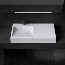 Durovin Bathroom Wash Basin Vanity Stone Wall Hung Countertop & Plug 750