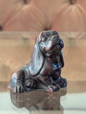 Welsh Basset Hound Puppy Dog Figurines  2" Tall wooden priory casting England 