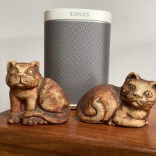 Two Vintage Quantock Pottery Cats