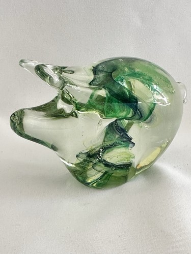 Vintage marano glass pig - glass, paper