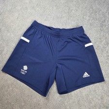 Adidas Team GB Shorts Size Medium M Men's Blue Aeroready Three Stripe B25