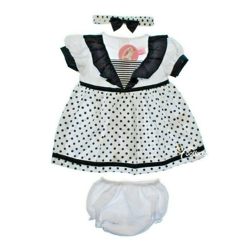 Baby girls navy white - navy/white, polka