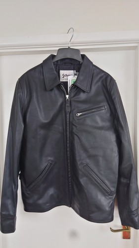 Schott leather jacket black