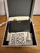 Loewe Coin Cardholder Purse Pebble Black Leather