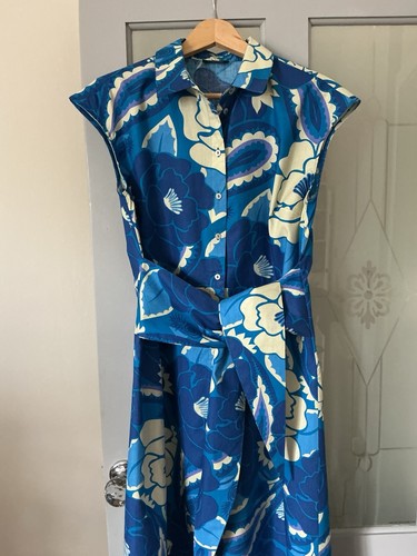 Pomodoro blue white - white, floral