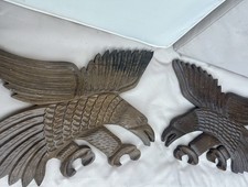2 Vintage Hand Carved Eagles