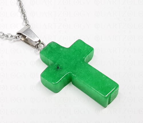 Cross necklace quartz crystal - quartz,