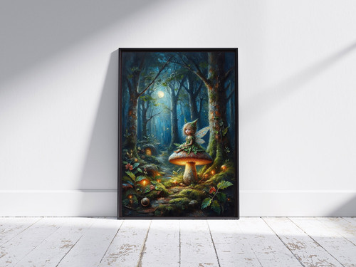 Fairy mushroom wall art - fairy,