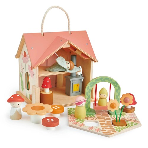 Rosewood cottage wood doll - rosewood, -wood
