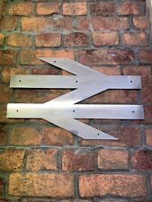 Replica Polished Aluminium Loco Sized BR British Rail Double Arrow Wall Sign