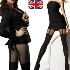 Funky Women Girls Temptation Sheer Mock Suspender Tights Pantyhose Stocking,