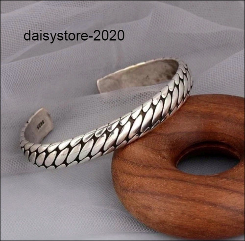 Mens vintage open bangle 925 - mens,