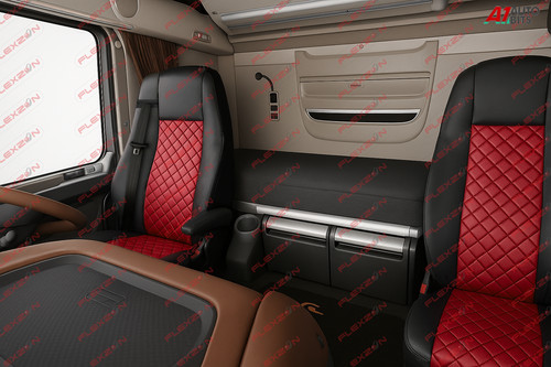 Leather seat covers red - pu,