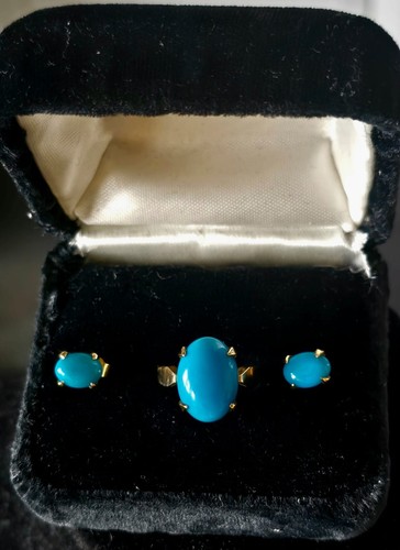 Vintage 9ct gold turquoise