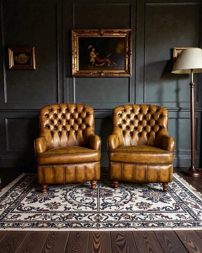 Pair vintage leather - pair, of