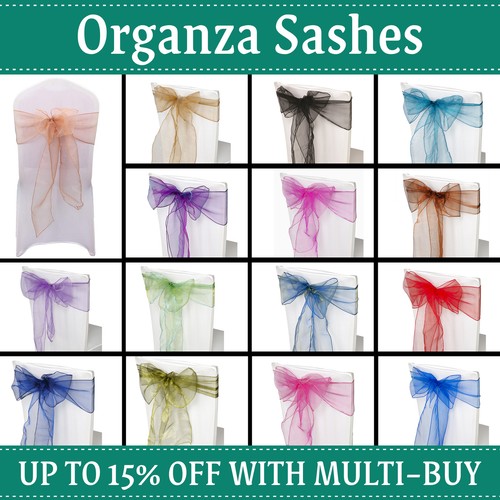 17x280cm 100x organza sashes - 17x280cm,