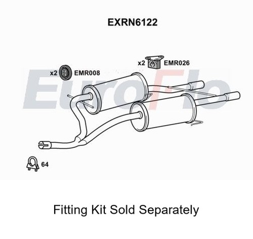 Rear muffler silencer - rear,