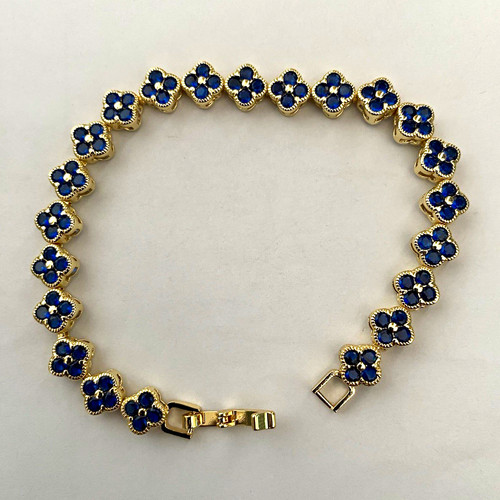 Gold tone chain charm bracelet - tone,