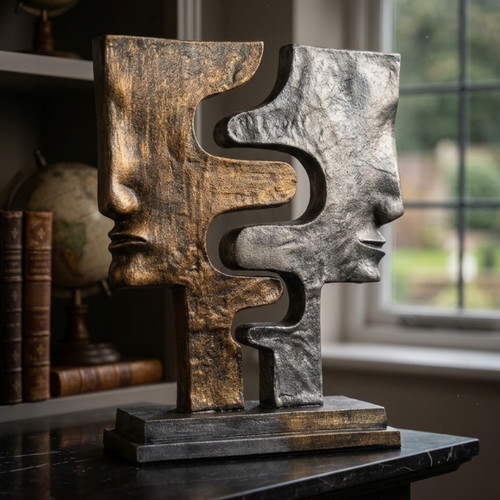Abstract interlocking faces - abstract,