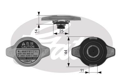 Gates radiator cap for honda - radiator,