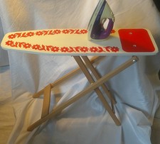Vintage Sturdy Toy ELC Wooden Ironing Board with Pretend Play Iron Quality