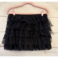 ZARA Black Tiered Tulle Ruffle