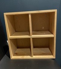 Wood Cube CD DIY Screws Storage Box 4 compartments removable shelves Wirral 12”