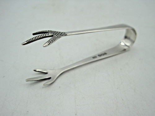 Sterling silver sugar tongs - silver,