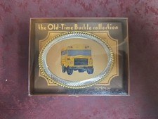 Vintage New In Box The Old Time Buckle Collection Yellow School Bus Oval By Oden