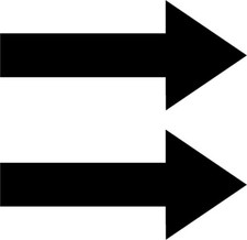 2 x Arrow Symbol Vinyl Decals Stickers for car/window/wal