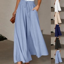 Summer Ladies Casual Pants Palazzo Dress Pants Trousers Dressy Wide Leg Pants