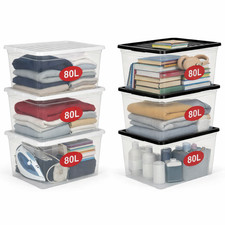 3x80l clear plastic storage - 3x80l,