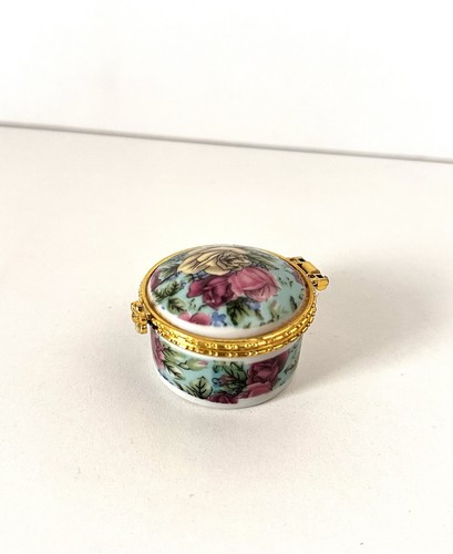 Floral porcelain trinket - porcelain,