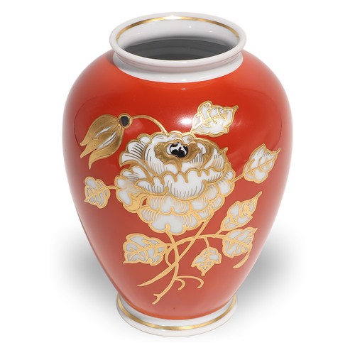 Wallendorf porcelain red vase - wallendorf,