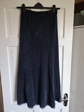 OUT OF XILE Blue Elasticated Waist Flare Maxi Skirt Size 2 UK 12
