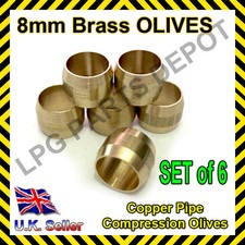 8mm Brass Olives SET of 6