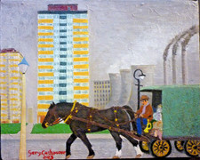 Northern Art Oil Painting Direct From The Artist,Gary Cashmore."Rag & Bone Man"