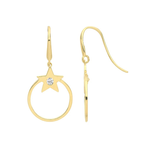 Drop earrings 9ct yellow - yellow, gold