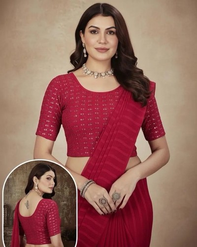 Ready wear sequin saree - ready-to-wear,