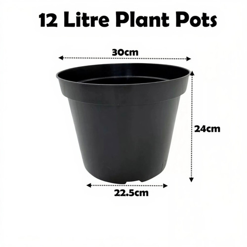 Litre black plant pots - black,