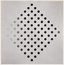 Black to White Discs Bridget Riley print in 11x14'' mount choice black or white